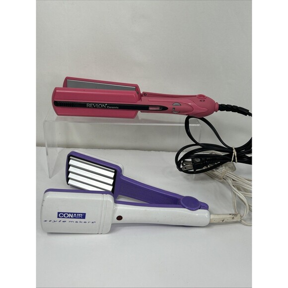 Conair Revlon Crimping Iron Hair Crimper Straightener Flat Iron Lot Tested - Picture 1 of 9